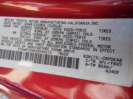 2003 Toyota Tacoma SR5 Burgundy 2.7L AT 4WD #Z24658